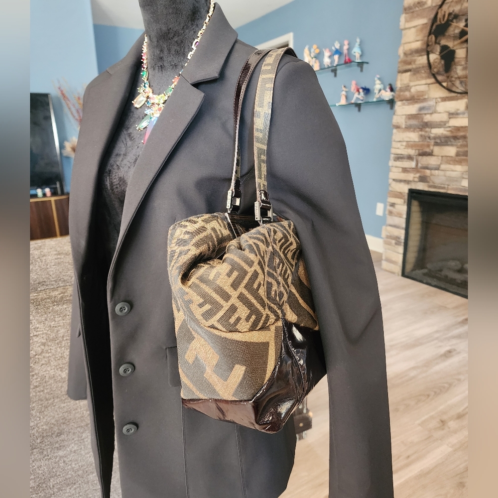 Authentic Fendi zucca boston 35cm Tote bag